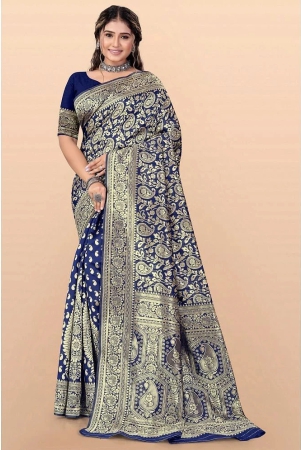 leelavati-navy-blue-banarasi-silk-saree-with-blouse-piece-pack-of-1-navy-blue