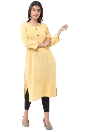 deshbandhu-dbk-yellow-cotton-womens-straight-kurti-none