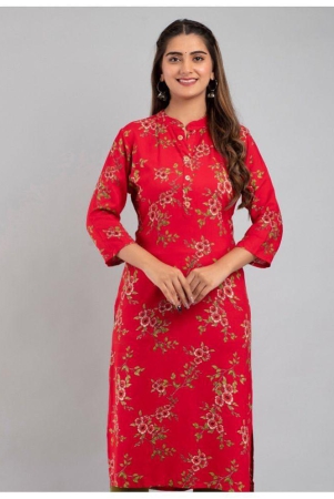 mauka-red-rayon-womens-straight-kurti-pack-of-1-none