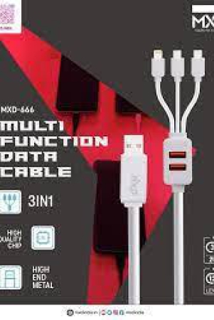 MXD MULTI-FUNCTION 3IN1 DATA CABLE WITH 2USB PORT HUB