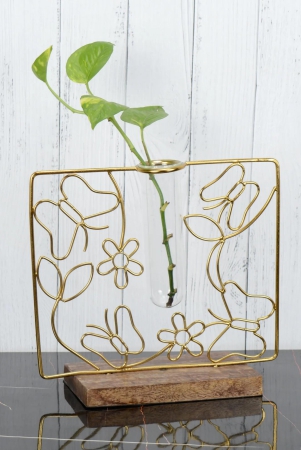 Opulent Butterfly Gold Bud Vase Planter