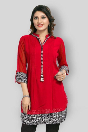 meher-impex-red-georgette-womens-double-layered-kurti-pack-of-1-l