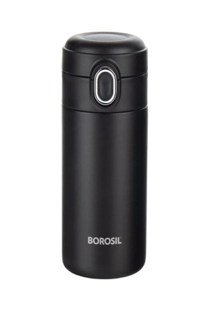 Borosil Stainless Steel Hydra Traveller 300 ML Vacuum Insulated Mug | Black | 1 Pc