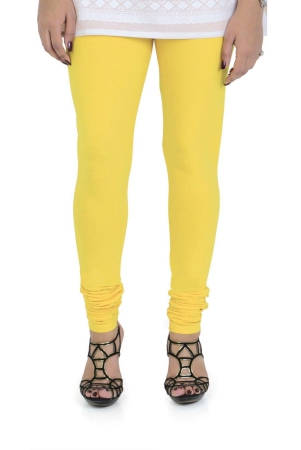 Women's Cotton Churidar Leggings (Free Size) - Empire Yellow