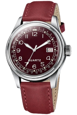 newman-red-leather-analog-mens-watch