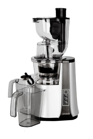 Croma 200 Watt Cold Press Slow Juicer (60 RPM, Non-Slip Feet, Silver)