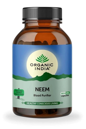 organic-india-neem-ayurvedic-capsules-blood-purifier-anti-acne-anti-bacterial-and-fungal-infections-skin-wellness-chronic-uti-180-capsules