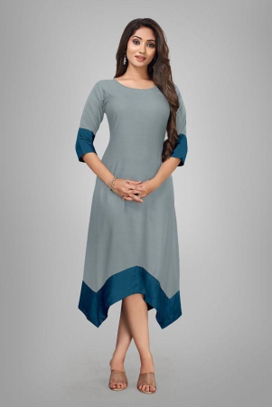 kapadia-grey-rayon-womens-asymmetrical-kurti-pack-of-1-none