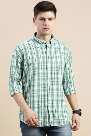 showoff-cotton-blend-regular-fit-checks-full-sleeves-mens-casual-shirt-green-pack-of-1-none