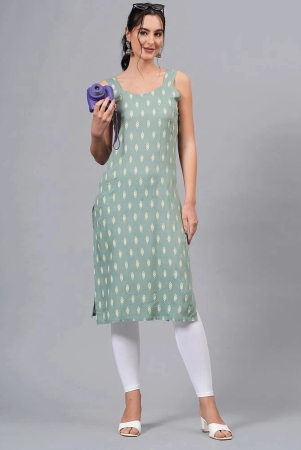 highlight-fashion-export-rayon-printed-straight-womens-kurti-green-pack-of-1-none