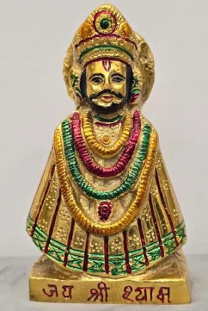 aarna-creations-hand-crafted-metal-khatu-shyam-murti-beautiful-coloured-khatu-shyamji-antique-golden-khatu-shyam-idol