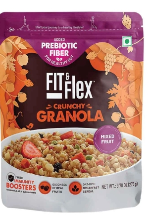 Fit & Flex Backed Granola Breakfast Cereal Mixed Fruit 275g