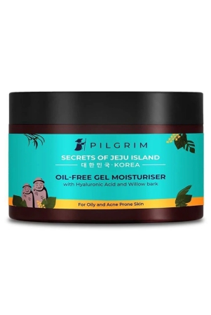 Pilgrim Korean Oil free Gel Moisturizer for oily skin with Hyaluronic Acid & Willow Bark Extracts | Moisturiser for face | Suitable for Oily & Acne-Prone Skin| Men & Women | Korean Skin Care | 50gm