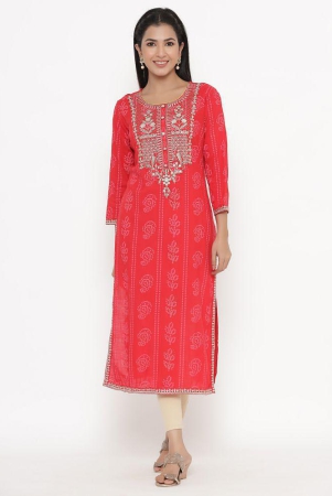 kipek-red-rayon-womens-straight-kurti-pack-of-1-none