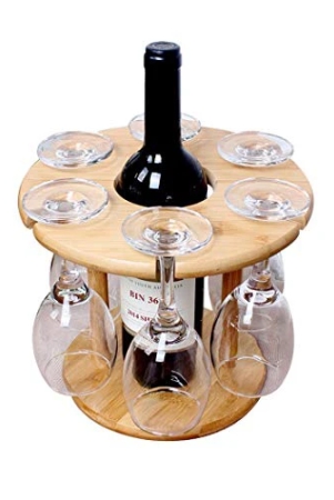 magnusdeal-wine-glass-holder-stand-wine-glass-drying-racks-camping-for-6-glass-and-1-wine-bottle-6-hooks-easy-assembly-durable-wooden-wine-holder-wine-bottle-and-glasses-not-included