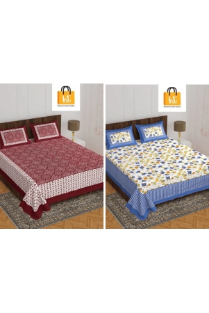 the-bedsheet-adda-standard-queen-size90100-inches-pure-cotton-jaipuri-printed-economic-double-bedsheet-with-two-pillow-covers-article-1034