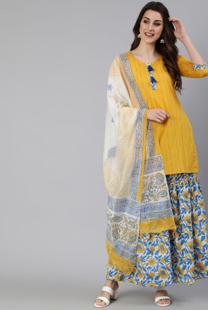 antaran-cotton-printed-kurti-with-palazzo-womens-stitched-salwar-suit-yellow-pack-of-3-none