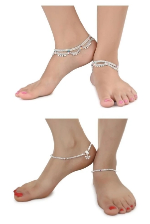 aanyacentric-combo-of-2-pair-silver-plated-white-metal-indian-traditional-ethnic-payal-anklets-silver