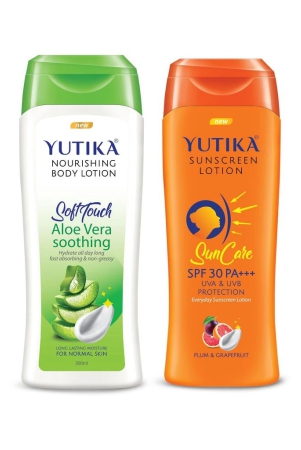 yuthika-aloe-vera-body-lotion-300ml-and-sunscreen-lotion-spf-30-pa-with-uva-uvb-protection-100ml