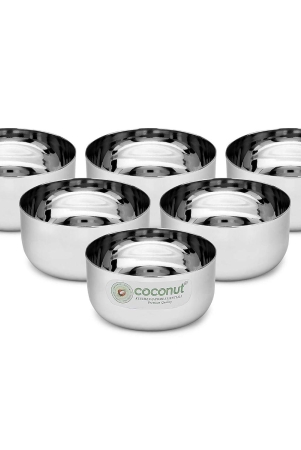 coconut-stainless-steel-sada-bowlvatikatori-c35-set-of-6-capacity-each-bowl-100-ml-steel-katori-for-kitchen-set-of-6-small-size-bowl-ideal-for-curdraita