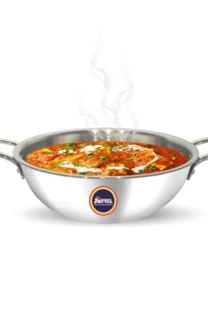 softel-tri-ply-stainless-steel-kadhai-with-removable-handle-gas-induction-compatible-silver-1-pc-24-cm