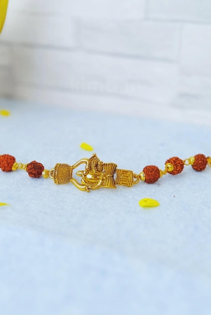 gold-plated-lord-ganesh-100-authentic-panchmukhi-rudraksha-bracelet