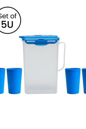 hometales-plastic-fridge-jug-glasses-sets-pack-of-5-blue