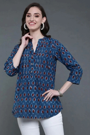 antaran-100-cotton-printed-a-line-womens-kurti-blue-pack-of-1-none