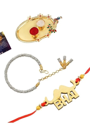 paola-elegant-bhaiya-rakhi-bhai-designe-with-silver-bracelet-kada-bhabhirakhi-combo-with-roli-chawal-and-greeting-card-1-kankawati-pooja-thali-none