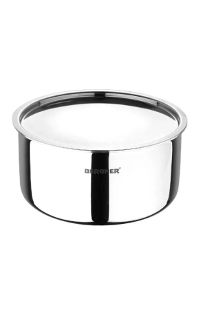 Bergner Argent Tri-Ply Stainless Steel Tope / Patila with Stainless Steel Lid | Gas & Induction Compatible | Silver 14 cm