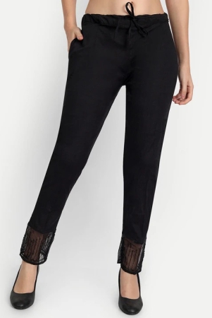 Women Black Solid Stretchable Trouser