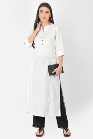 pistaa-white-cotton-blend-womens-straight-kurti-pack-of-1-none