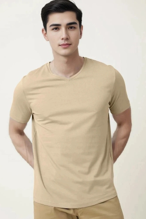 radprix-cotton-regular-fit-solid-half-sleeves-mens-t-shirt-beige-pack-of-1-none