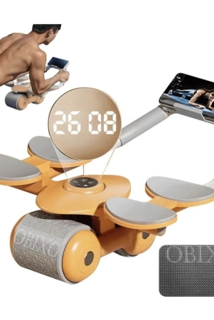 roller-wheel-exercise-with-elbow-support-automatic-rebound-abdominal-wheel-ab-exerciser-orange