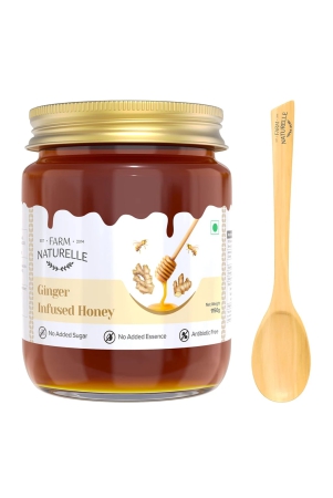 farm-naturelle-real-ginger-infused-forest-honey1000g150gm-extra-and-a-wooden-spoon-100-pure-raw-natural-un-processed-un-heated-honey-lab-tested-ginger-honey