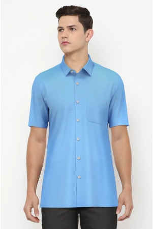 Men Blue Regular Fit Formal Half Sleeves Formal Shirt