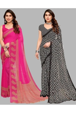 kashvi-sarees-georgette-printed-saree-with-blouse-piece-multicolor-pack-of-2-multicolor