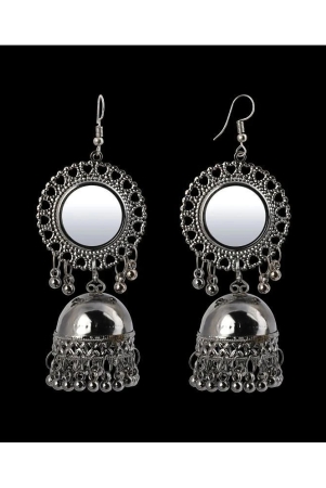 silver-shine-trendy-silver-mirror-jhumki-with-small-danglers-earrings-for-women-silver