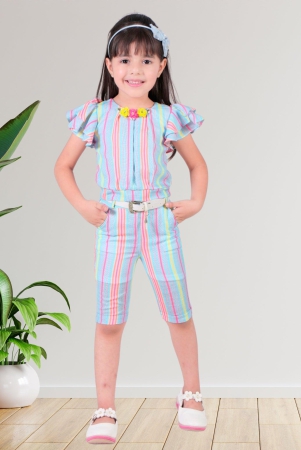 multi-color-frill-sleeve-striped-coord-set-with-belt-18-1-2-years