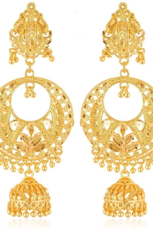 vivastri-golden-jhumki-earrings-pack-of-1-golden