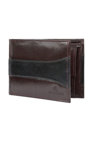 Leaderachi Genuine Leather RFID Protected Premium Oliver Black & Brown Wallet for Men(W8005-BRNEW)