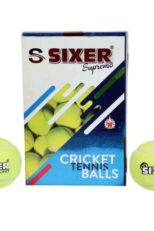 sixer-superemo-light-weight-rubber-cricket-tennis-balls-pack-of-6-yellow