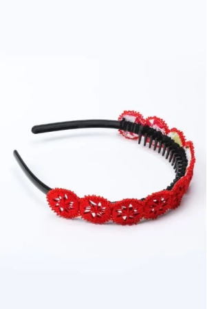 antarang-red-hair-band-100cotton-valentine-special-hand-made-by-divyang-rural-women