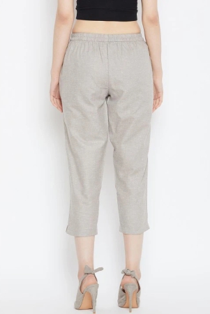 Women Grey Relaxed Pleated Cigerette Trousers