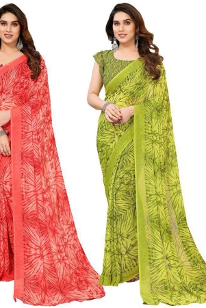 anand-sarees-georgette-printed-saree-with-blouse-piece-multicolour-pack-of-2-multicolour