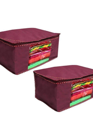 sh-nasima-less-non-woven-fabric-saree-cover-set-with-transparent-window-extra-largeless-3-maroon