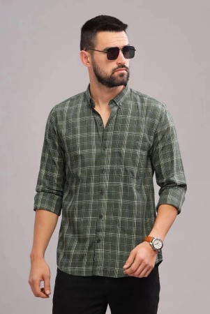 paul-street-100-cotton-slim-fit-checks-full-sleeves-mens-casual-shirt-olive-pack-of-1-none