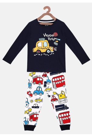 lazy-shark-boys-nightwear-tshirt-pyajama-set-5-6-years-navy-blue