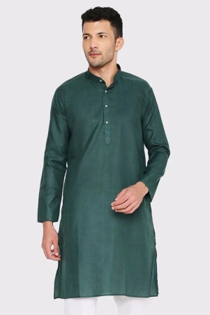 maharaja-dark-green-cotton-blend-mens-regular-kurta-pack-of-1-none