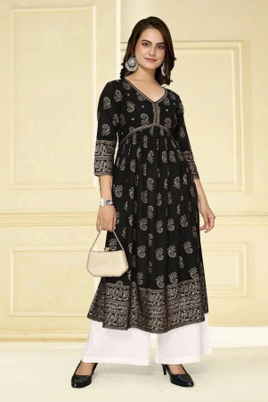 rangita-women-rayon-black-embellished-calf-length-anarkali-kurti-none